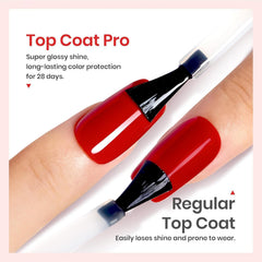 Vishine Top Coat 15ml brush application shows smooth, even top coat.