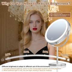 VisionSphere rechargeable mirror with a 2000mAh battery for cordless makeup on the go.