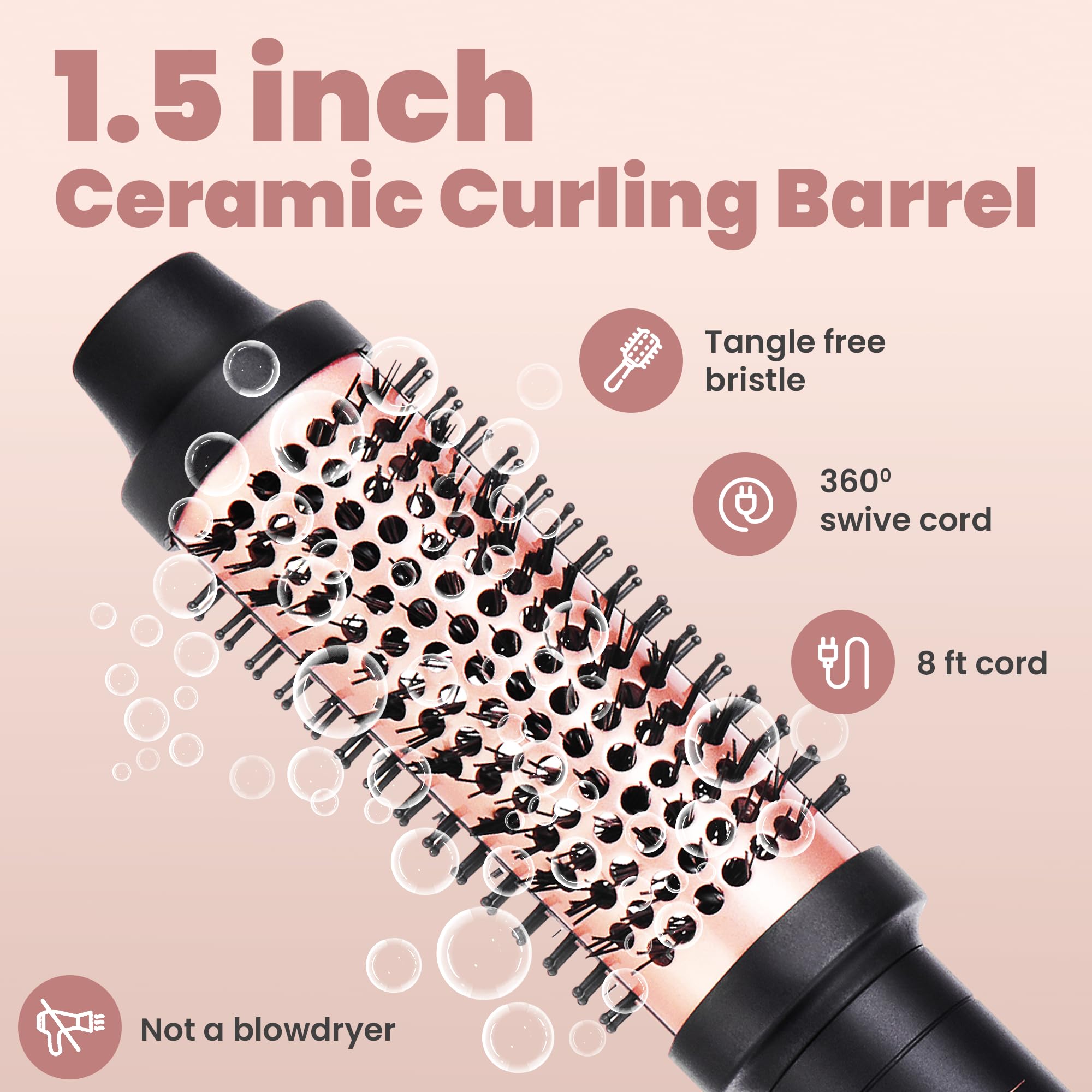 VISOFO Wavy Thermal Brush 7-minute blowout capability for busy mornings