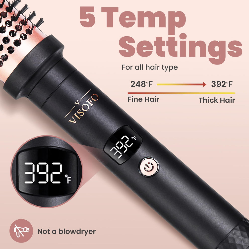 VISOFO Wavy Thermal Brush dual PTC system ensures even heat across sections