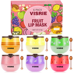 VISRIE bee lip balm jar set with six flavors for daily lip hydration and care.