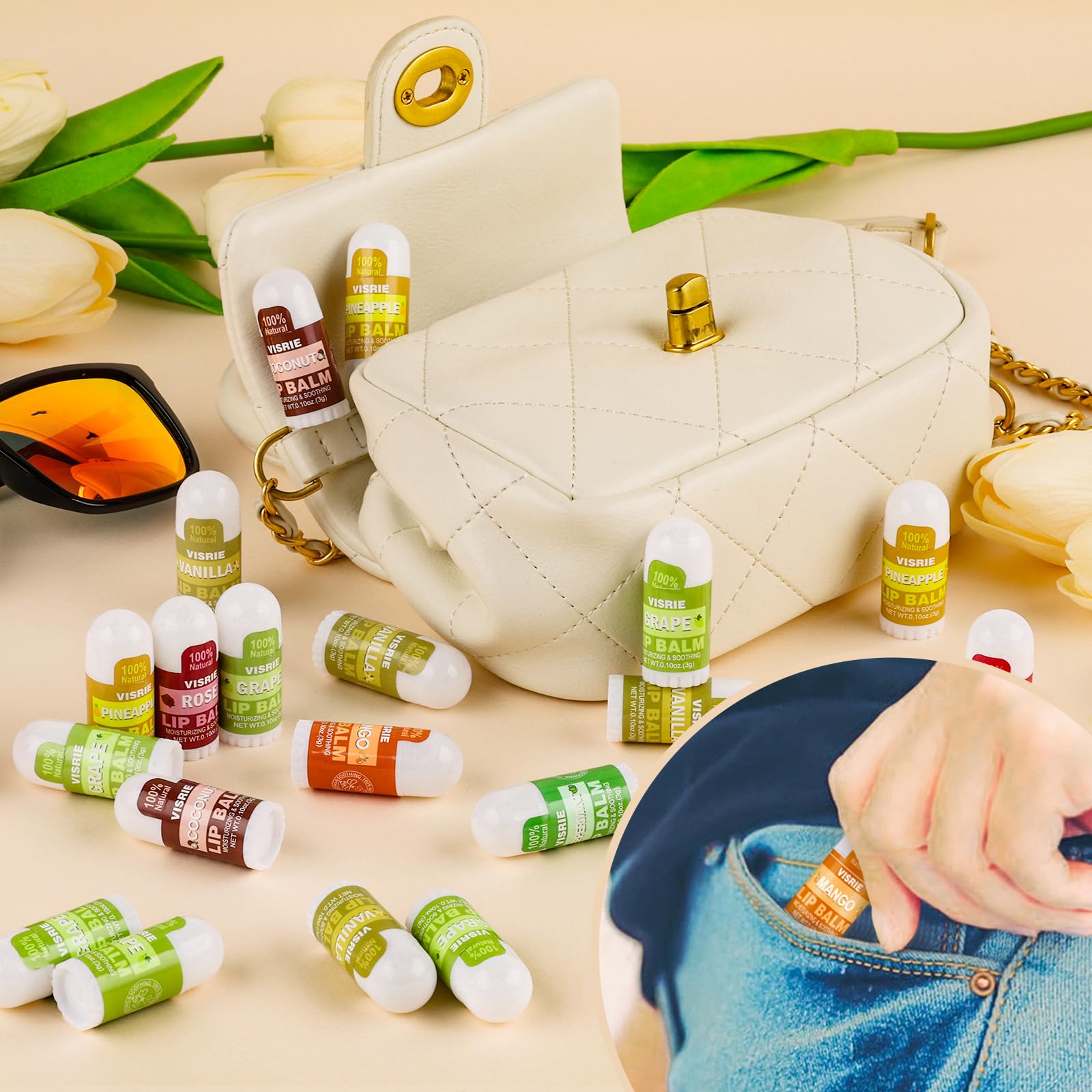 VISRIE lip balms for care packages and office giveaways