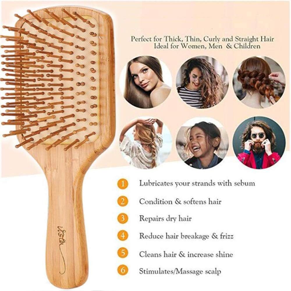 Vista Bamboo Brush Curly Hair reduces snagging and frizz