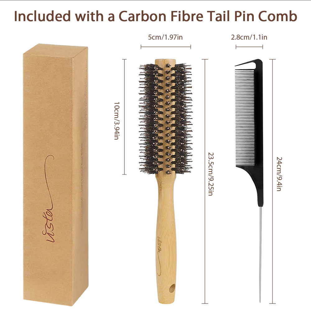 Vista brush detangles and massages scalp for relaxed styling sessions