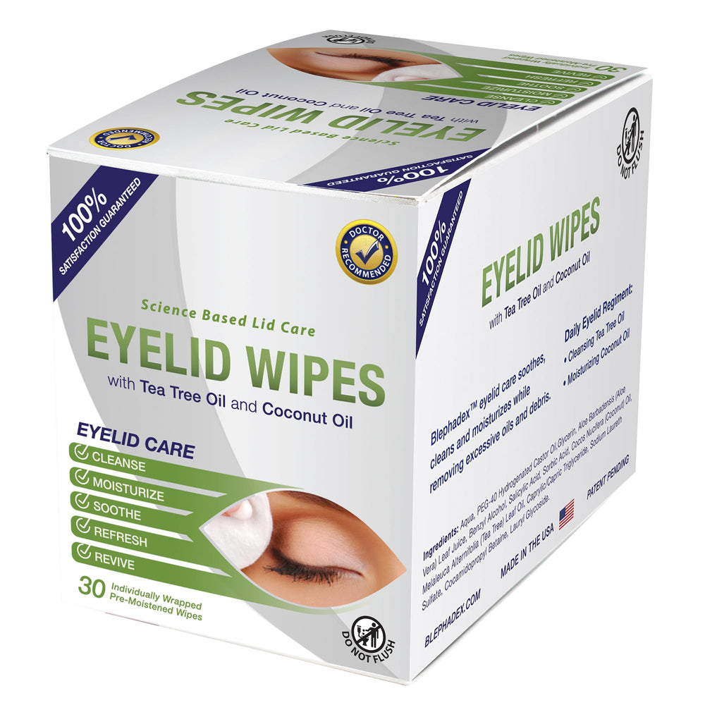 For dry, irritated eyes, Lunovus wipes provide gentle cleansing with natural oils.