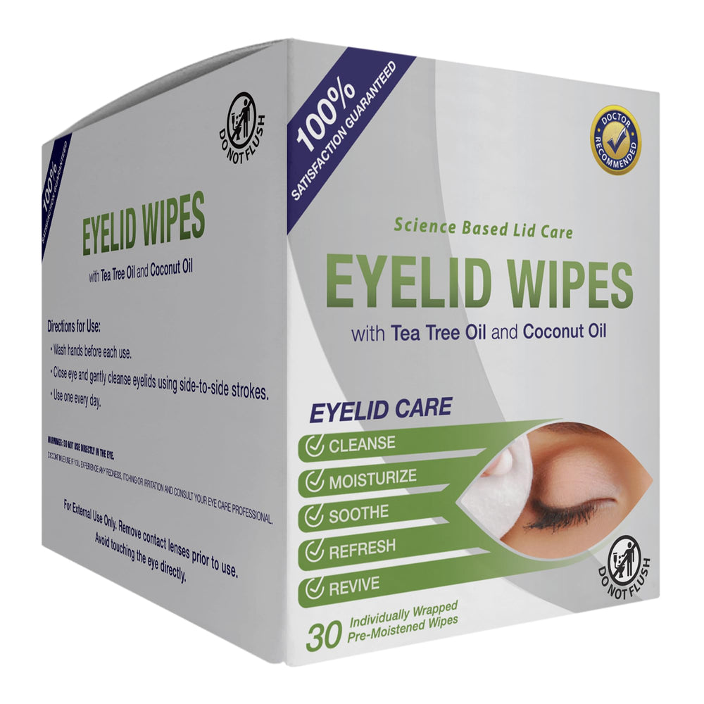Makeup removal on the go with Lunovus eyelid wipes without harsh rubbing.