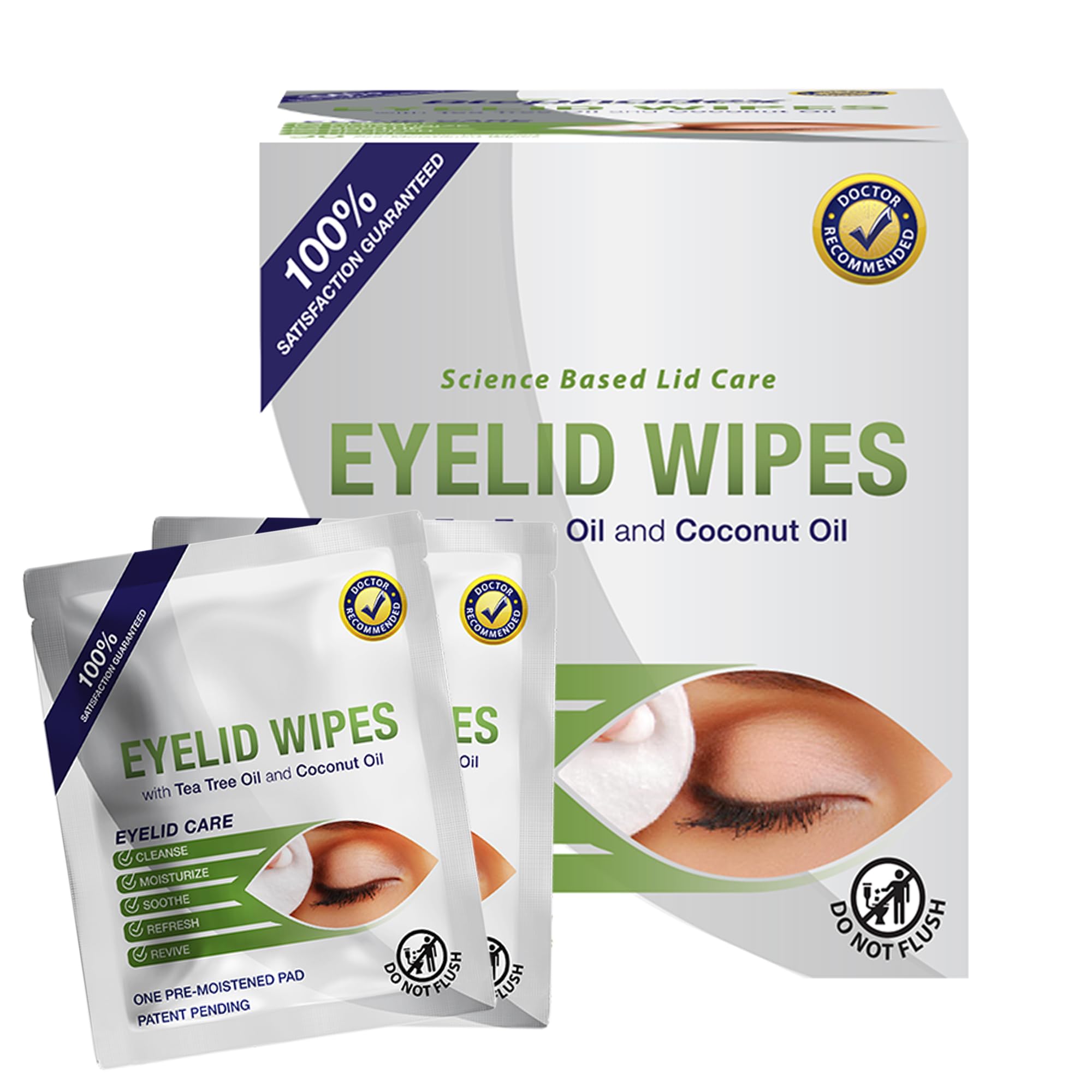 Visual Advantage Lunovus tea tree eyelid wipes for gentle cleansing and refreshed eyes.