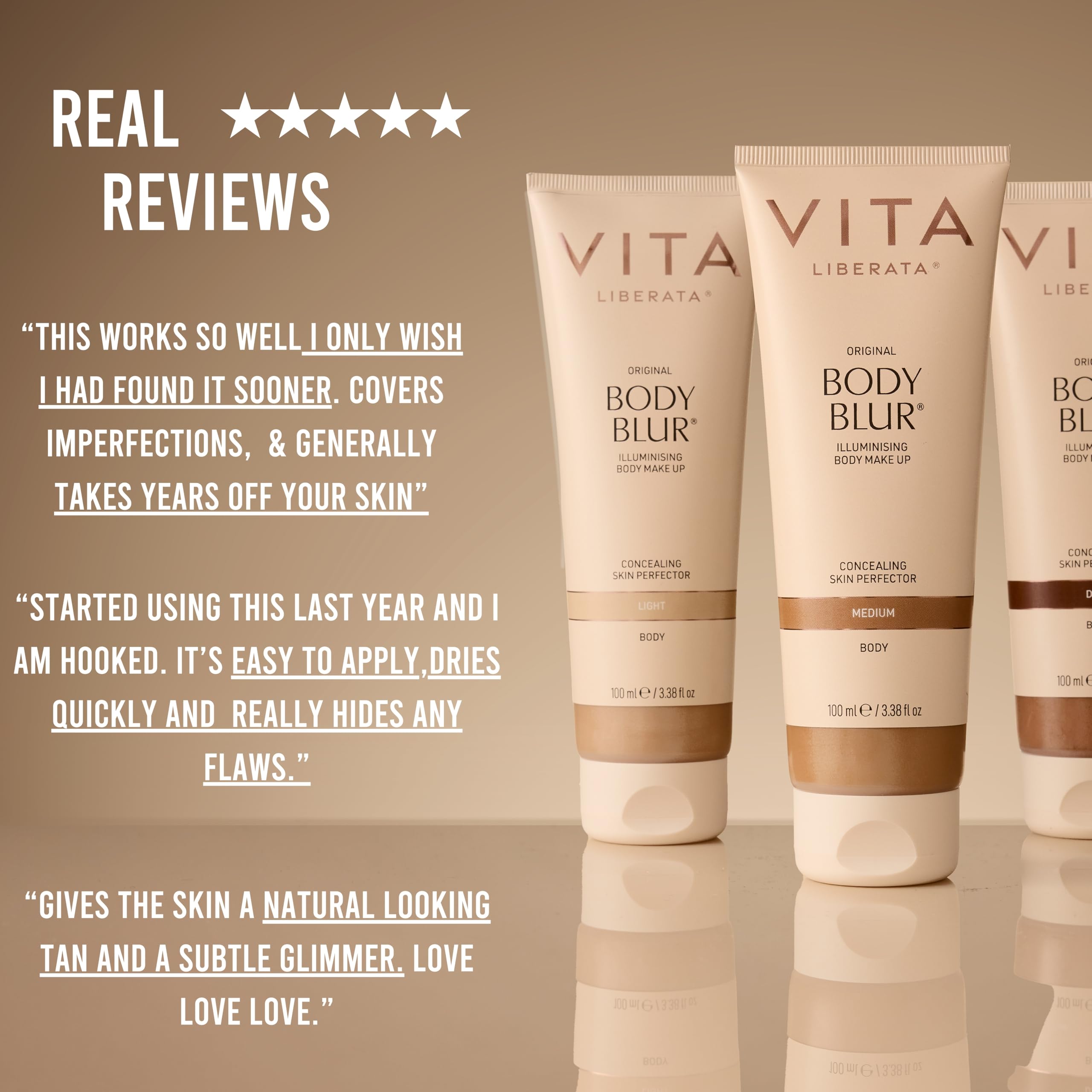Vita Liberata Body Blur swatch swirl shows color and texture in close up