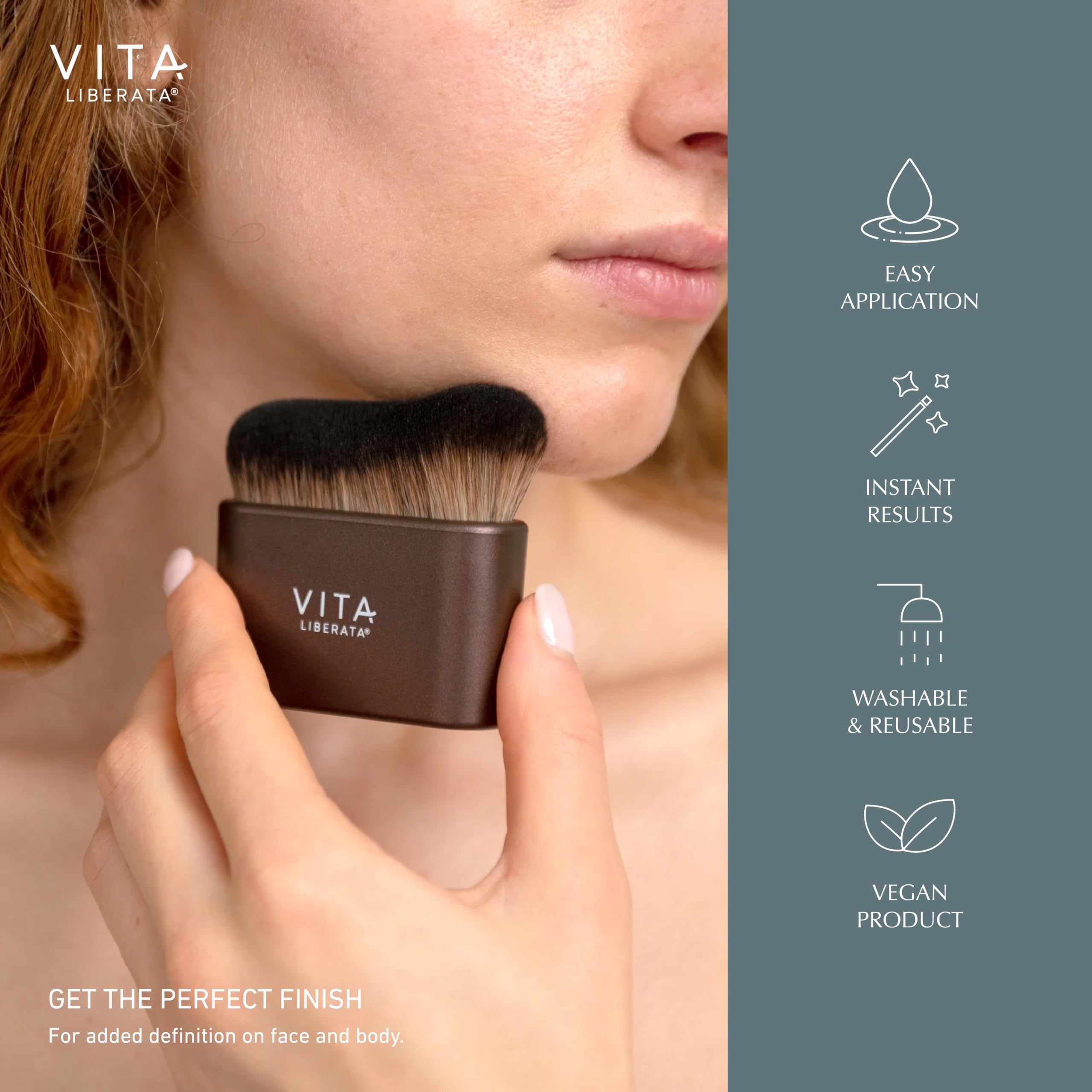 Vita Liberata Pincel Cuerpo Limpieza Fácil: lavado sencillo y reutilizable.