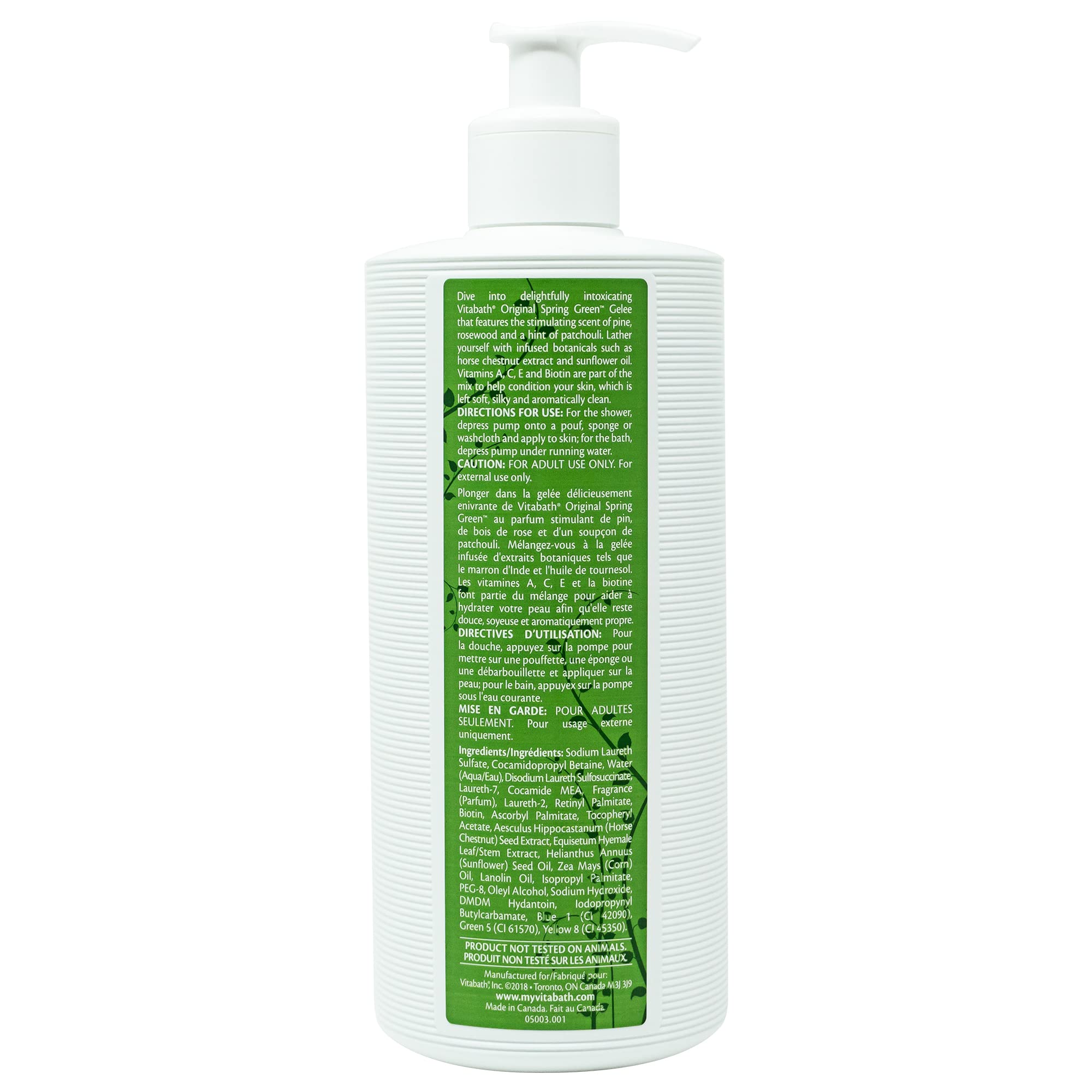 32-ounce Vitabath Original Spring Green bottle ready for use