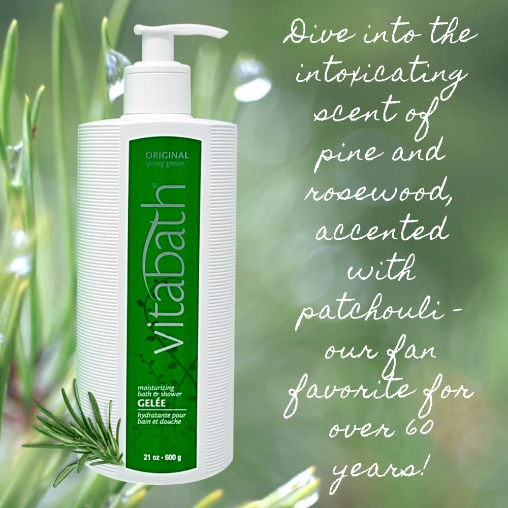 Vitabath Original Spring Green vegan-certified formula signals ethical beauty choices.