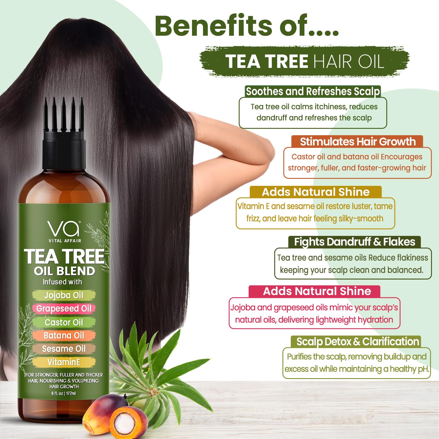 VITAL AFFAIR: hidratación profunda para cabello seco al aplicar aceite ligero.