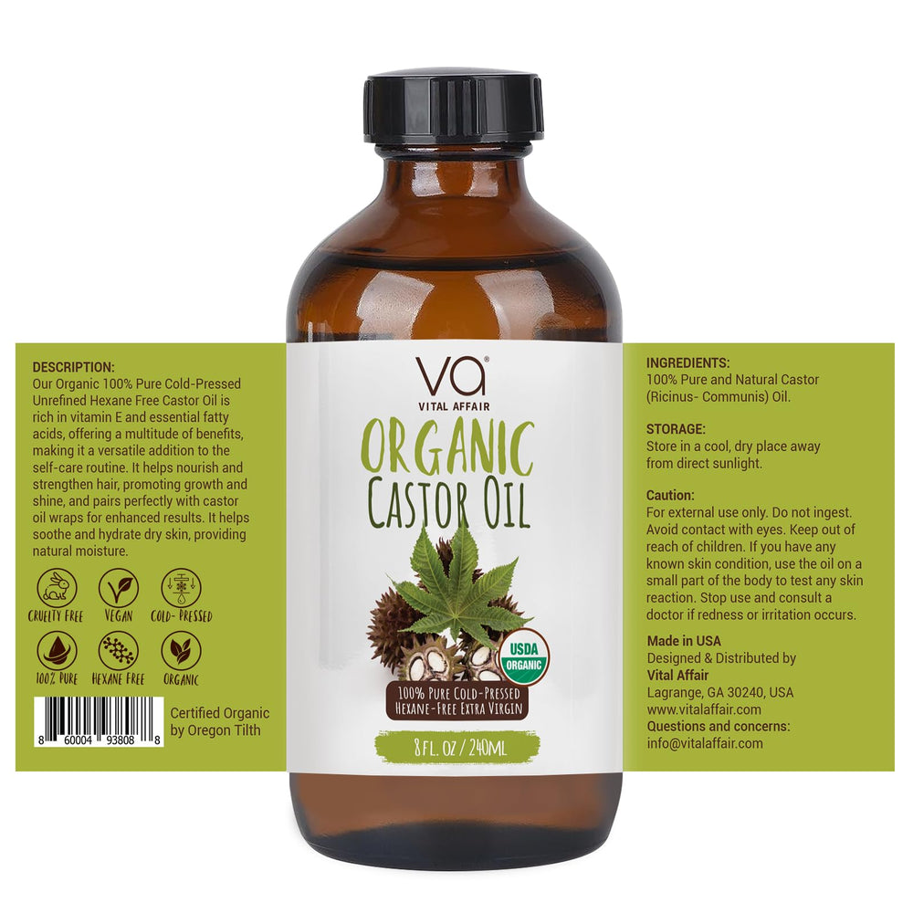 Vital Affair Aceite de ricino para pestañas y cejas mejora aspecto natural