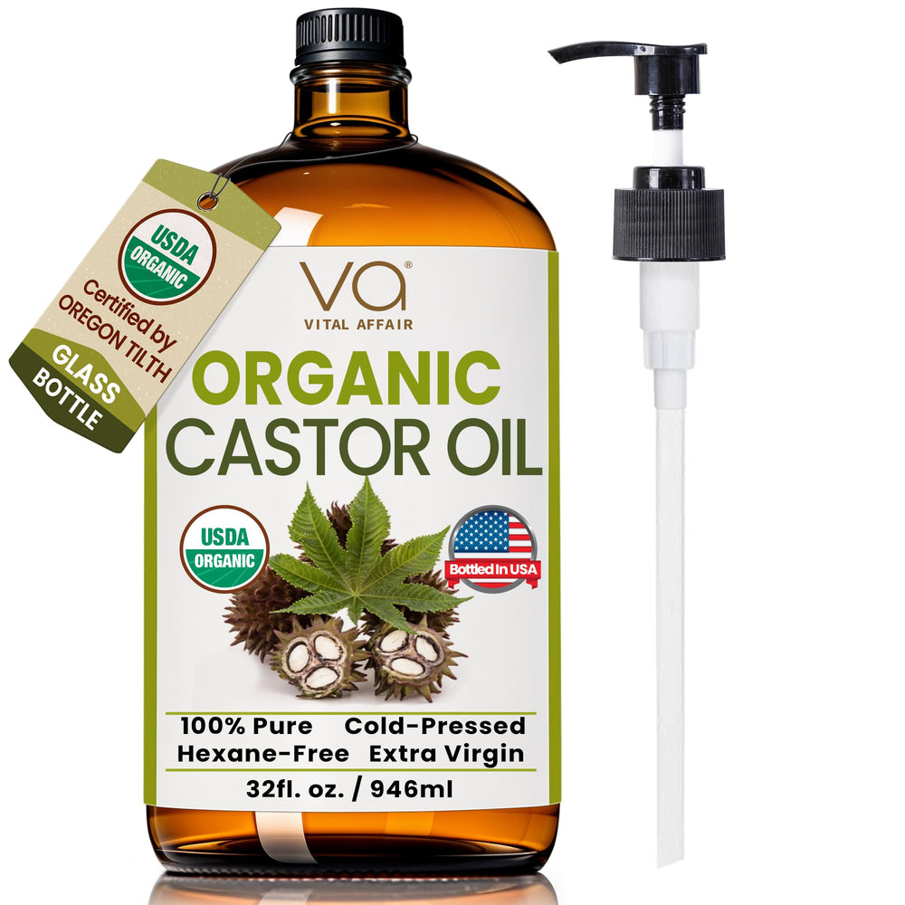 VITAL AFFAIR 32oz castor oil bottle for easy, mess-free use