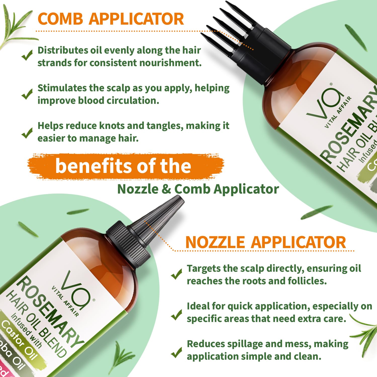 Control de caspa y calma irritación del cuero cabelludo con aceites nutritivos.