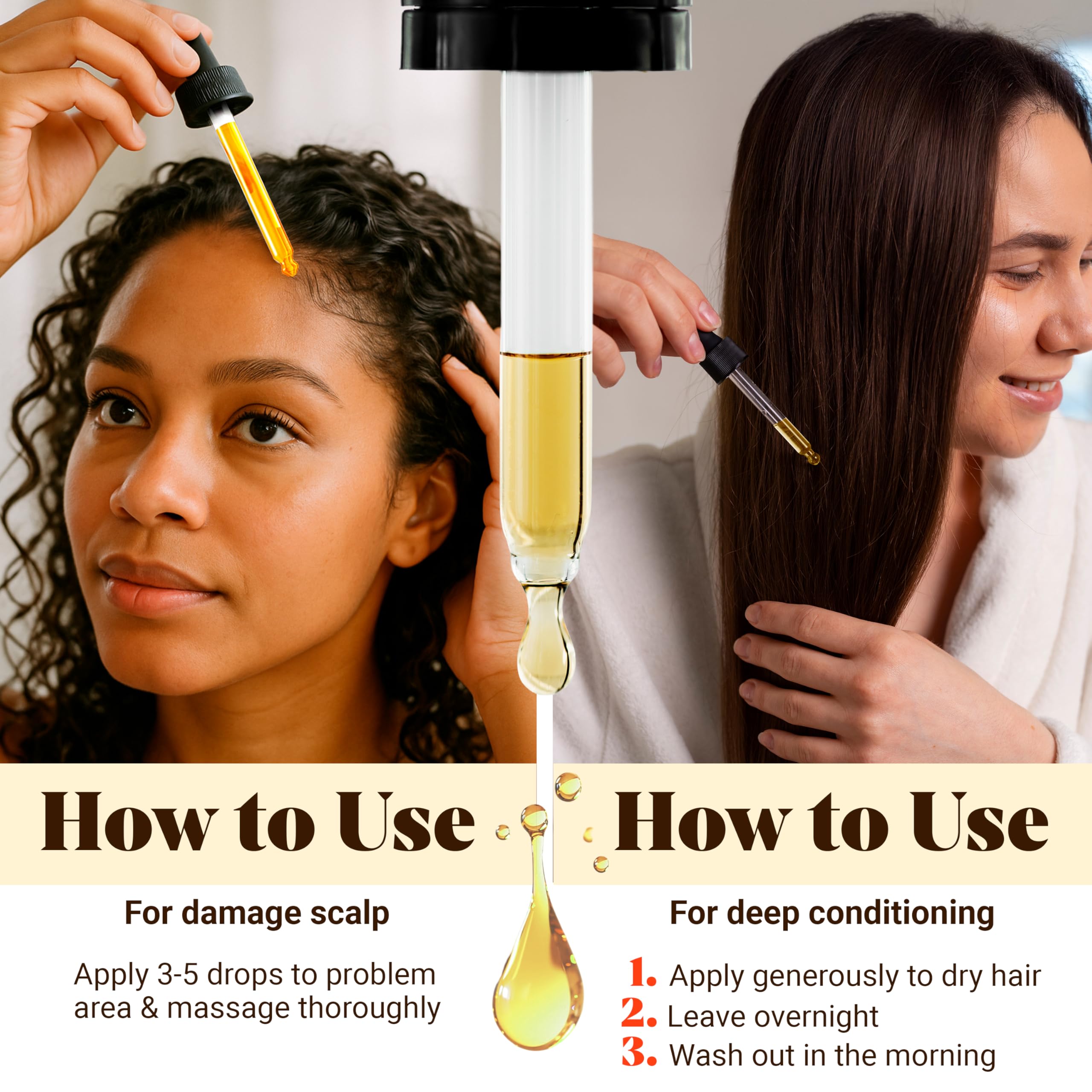 Vital Strands Batana Oil before-after shows potential thinning support and shine