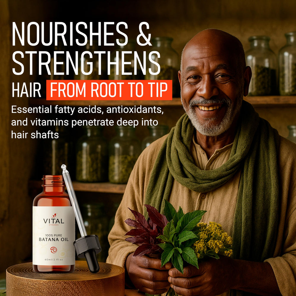 Vital Strands Batana Oil scalp massage nourishes follicles and reduces dryness