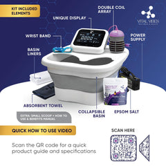 Vital Vibes absorbent towel included for easy post‑soak drying