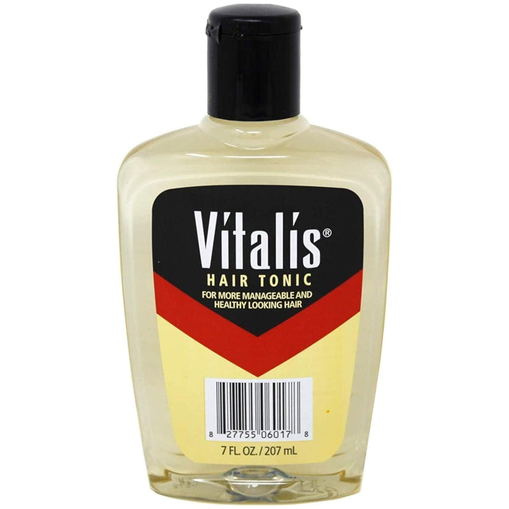 Vitalis tonico capilar con botella de 7 onzas en paquete de 3 para uso diario.