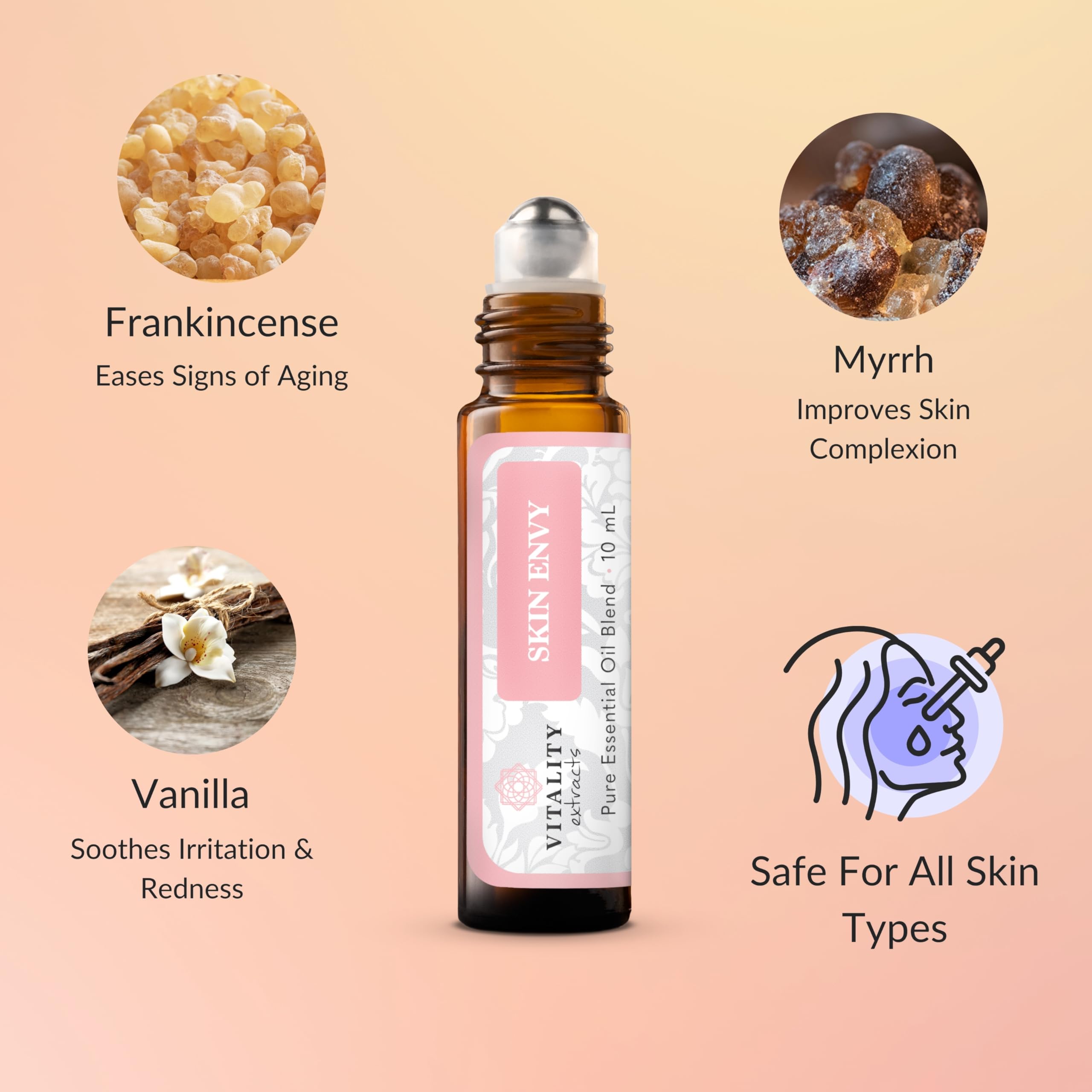 Vitality Extracts Skin Envy: aceite esencial de vainilla para hidratación suave.