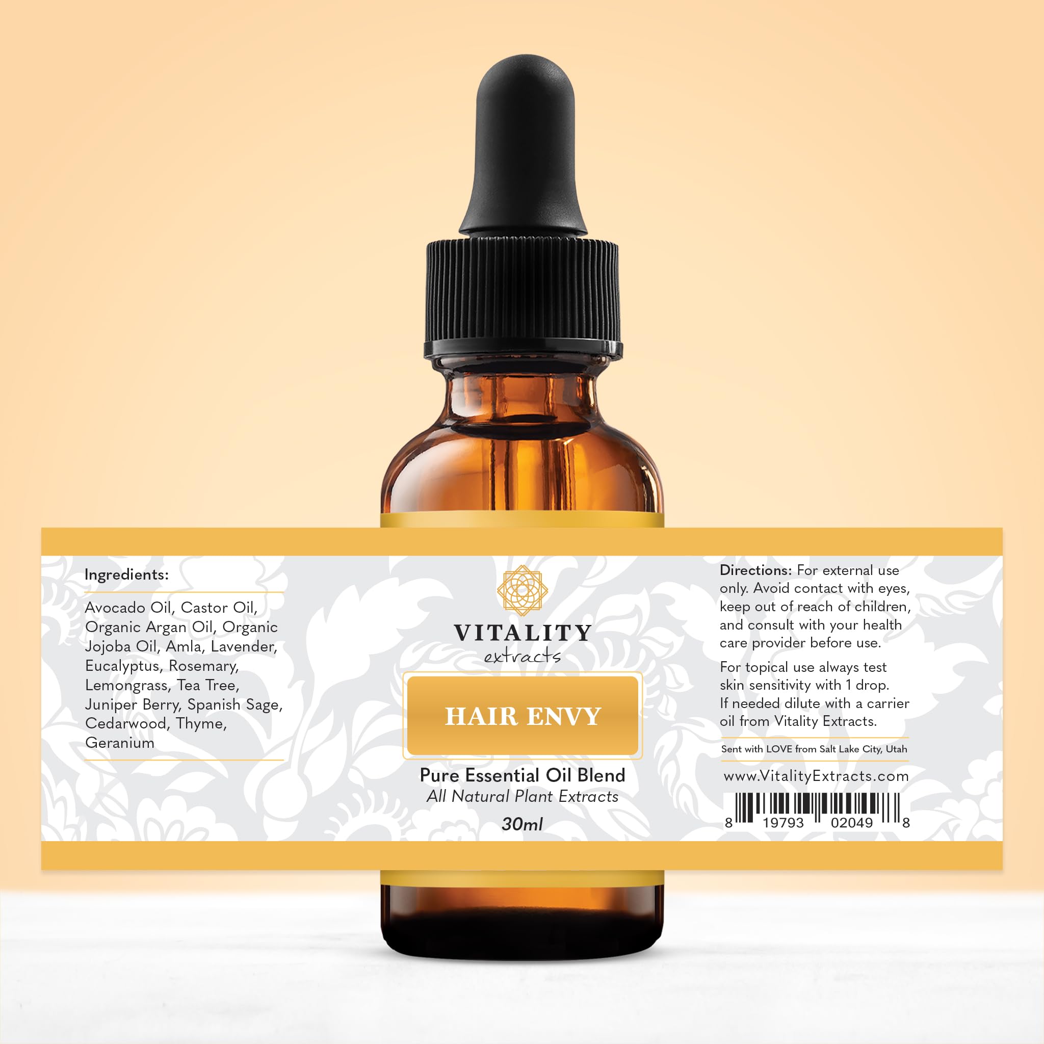 Vitality Hair Envy packaging front conveys premium, clean branding.