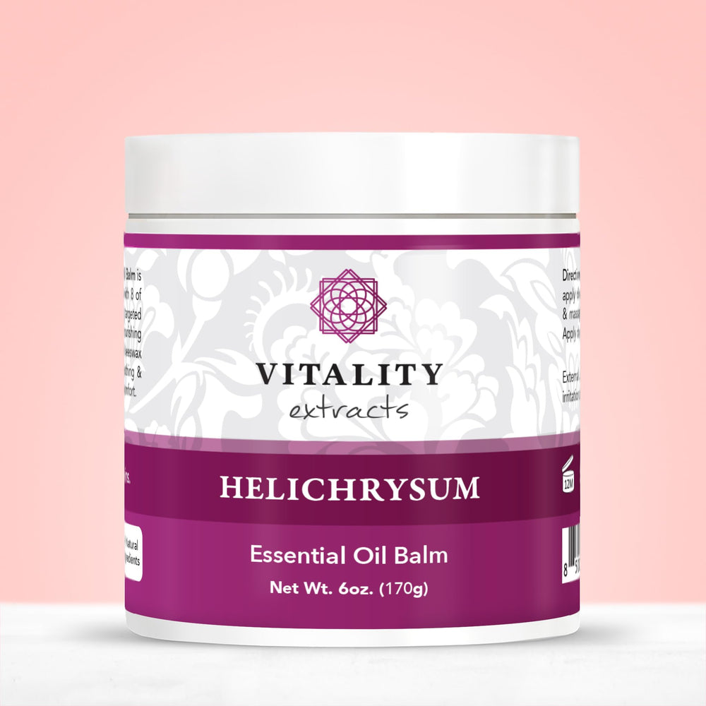 Vitality Helichrysum Balm swatch illustrates smooth application for daily moisture