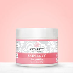 Vitality Skin Envy Balm jar open reveals rich cream for easy application