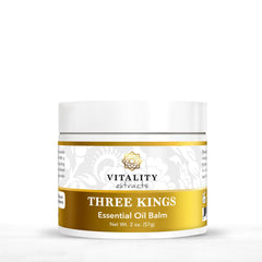 Vitality Three Kings Balm jar closeup demonstrates rich hydration and soothing texture
