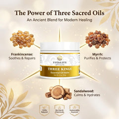 Vitality Three Kings Balm creamy texture swatch demonstrates emollient nourishment