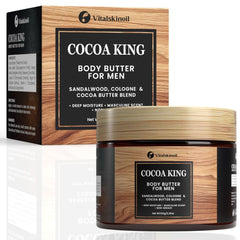 VITALSKINOIL Manteca corporal cacao rey: fragancia masculina de colonia duradera.