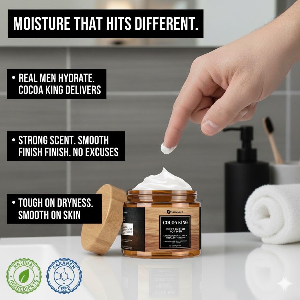 VITALSKINOIL Regalo masculino: manteca cacao rey para cuidado diario.