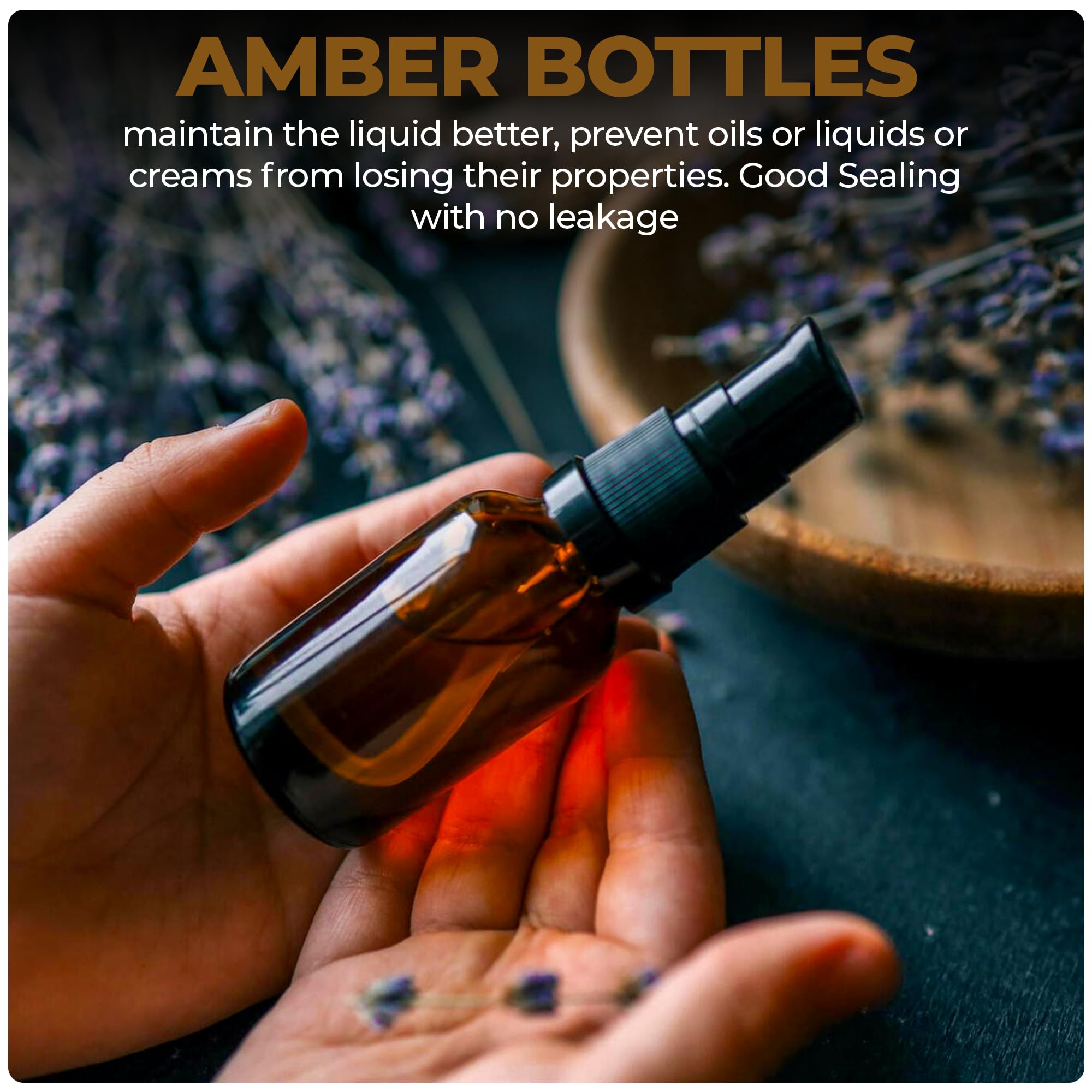 VitalUp compact 30ml amber bottle ideal for aromatherapy blends