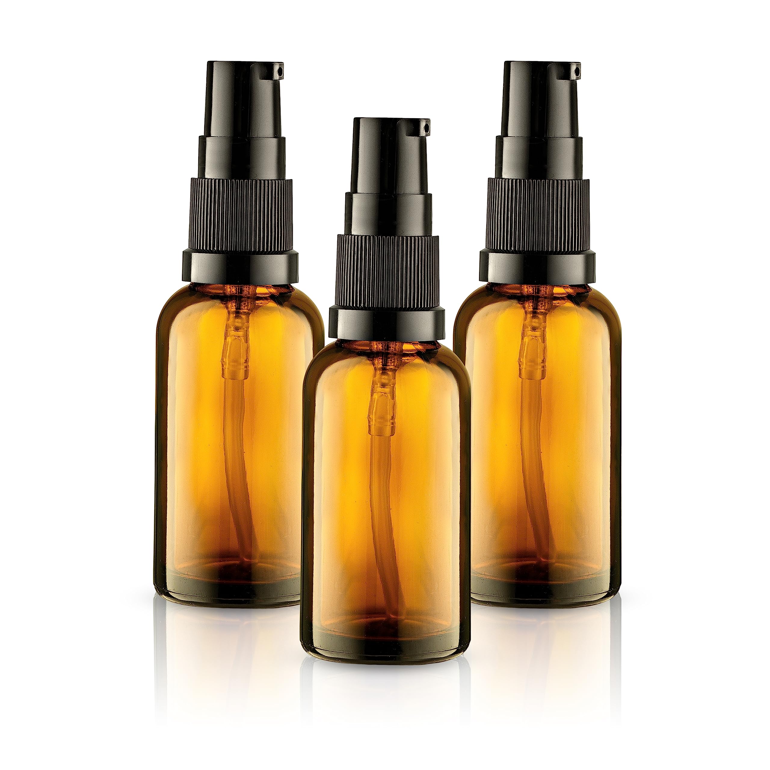 VitalUp amber glass bottle 30ml with pump for essential oils and creams