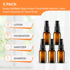 VitalUp leak-proof amber bottle for cosmetics and lotions on trips