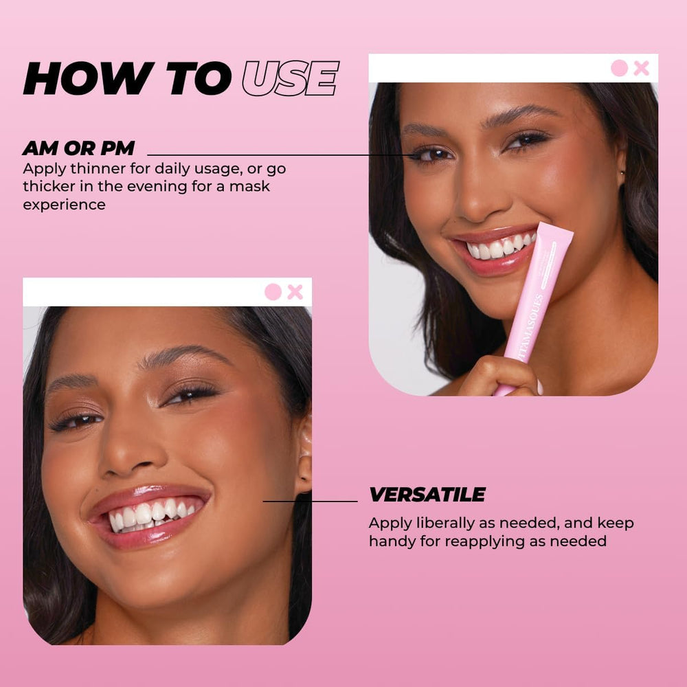 Vitamasques Hydrating lip balm texture reveals lightweight, glossy finish