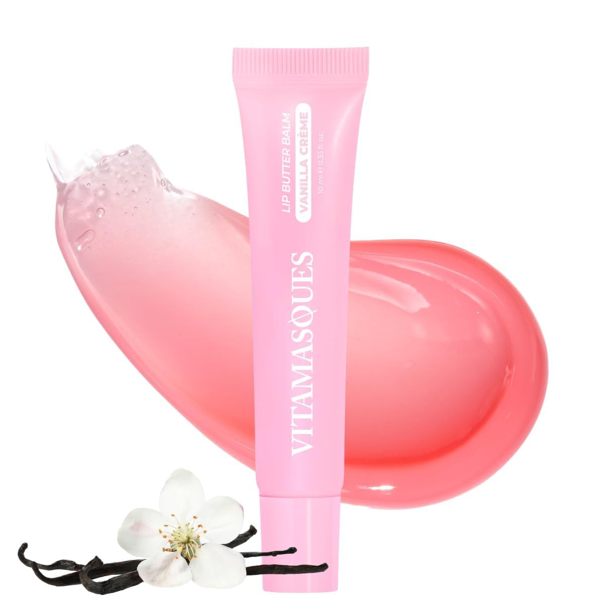 Vitamasques Lip Butter Balm Vanilla Creme tube delivers rich hydration for dry lips