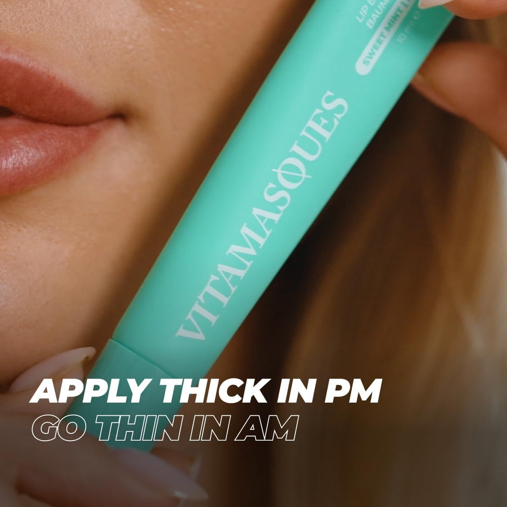 Vegan, cruelty-free claim highlights Vitamasques lip balm's ethics.