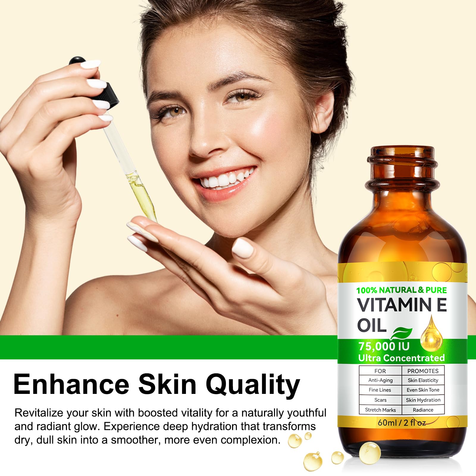 Vitamin E Oil for scars and stretch marks with nourishing comfort.