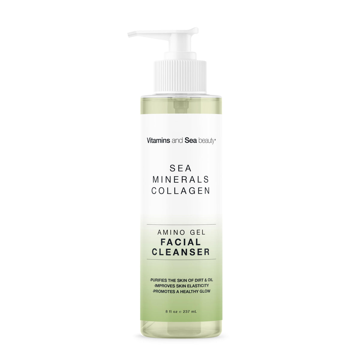 Amino Gel limpiador de VITAMINS AND SEA BEAUTY, vista frontal del envase para limpieza diaria