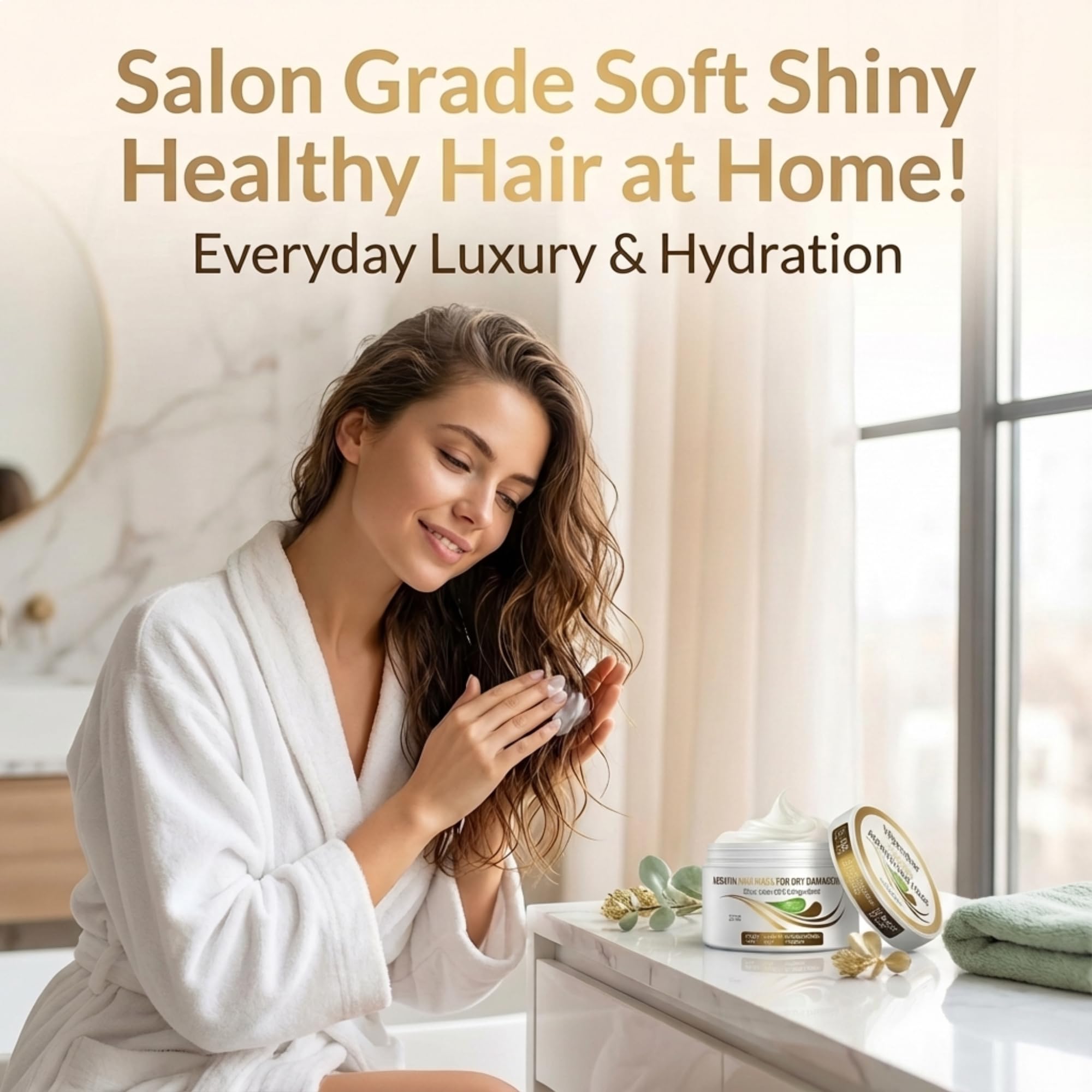 VITAMINS hair cosmetics Keratin Hair Mask smooths hair into silky shine after treatment.