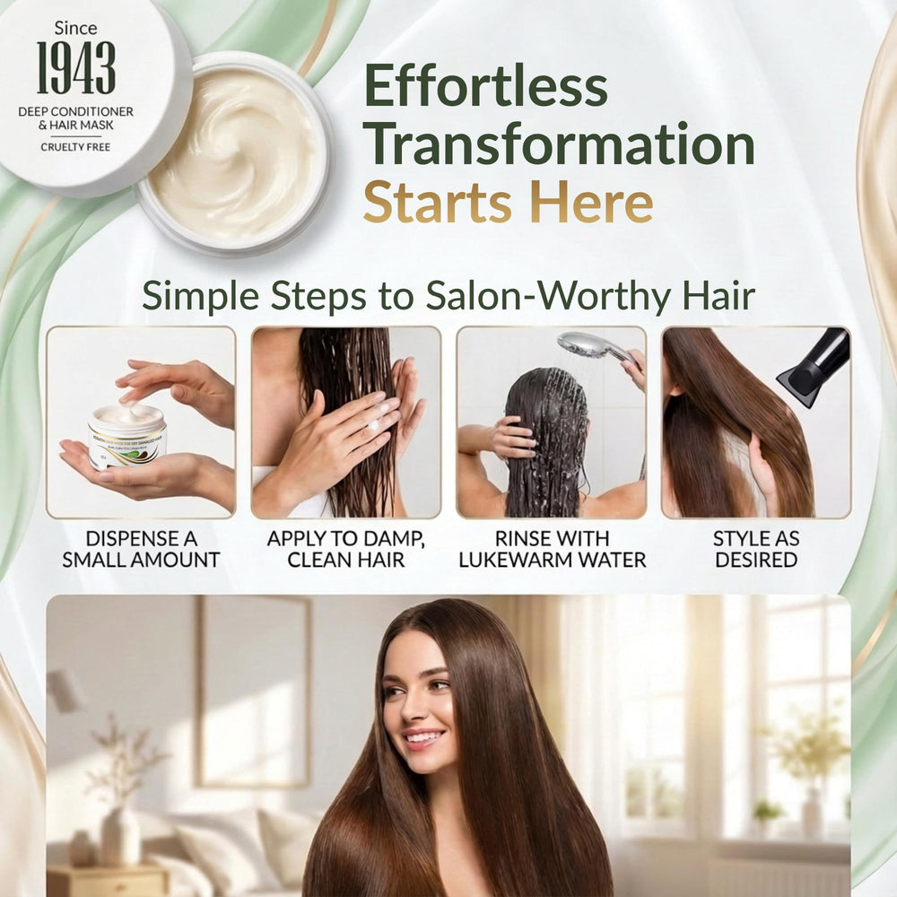 VITAMINS hair cosmetics Keratin Hair Mask applying on damp hair for frizz control.