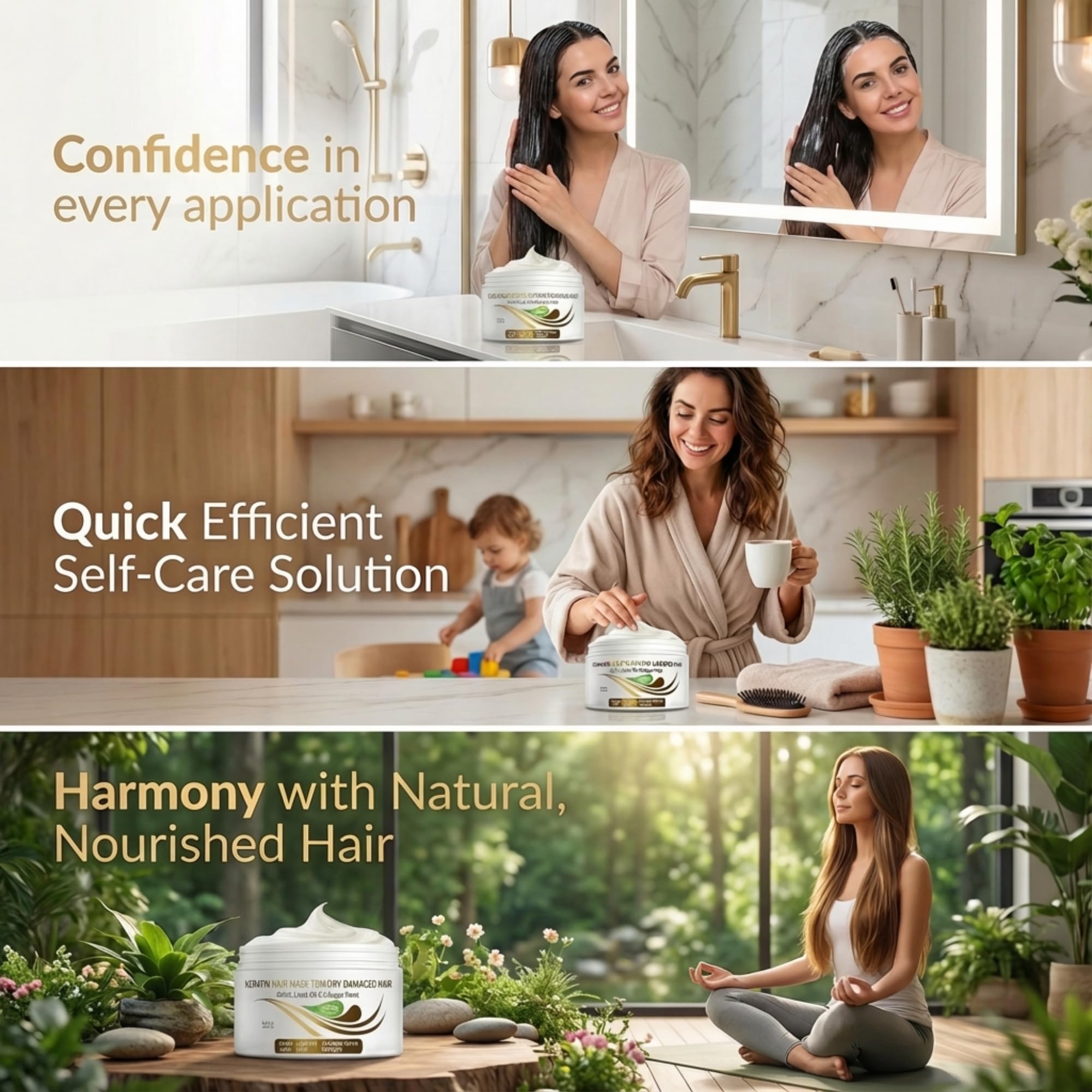 VITAMINS hair cosmetics Keratin Hair Mask packaging and ingredients label highlight biotin and castor oil.