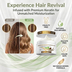VITAMINS hair cosmetics Keratin Hair Mask jar close-up showcasing creamy texture for deep conditioning.