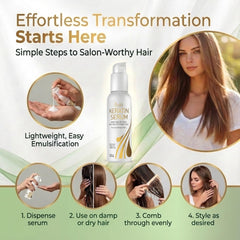 Brillo sedoso tras usar el keratina de VITAMINS en el cabello