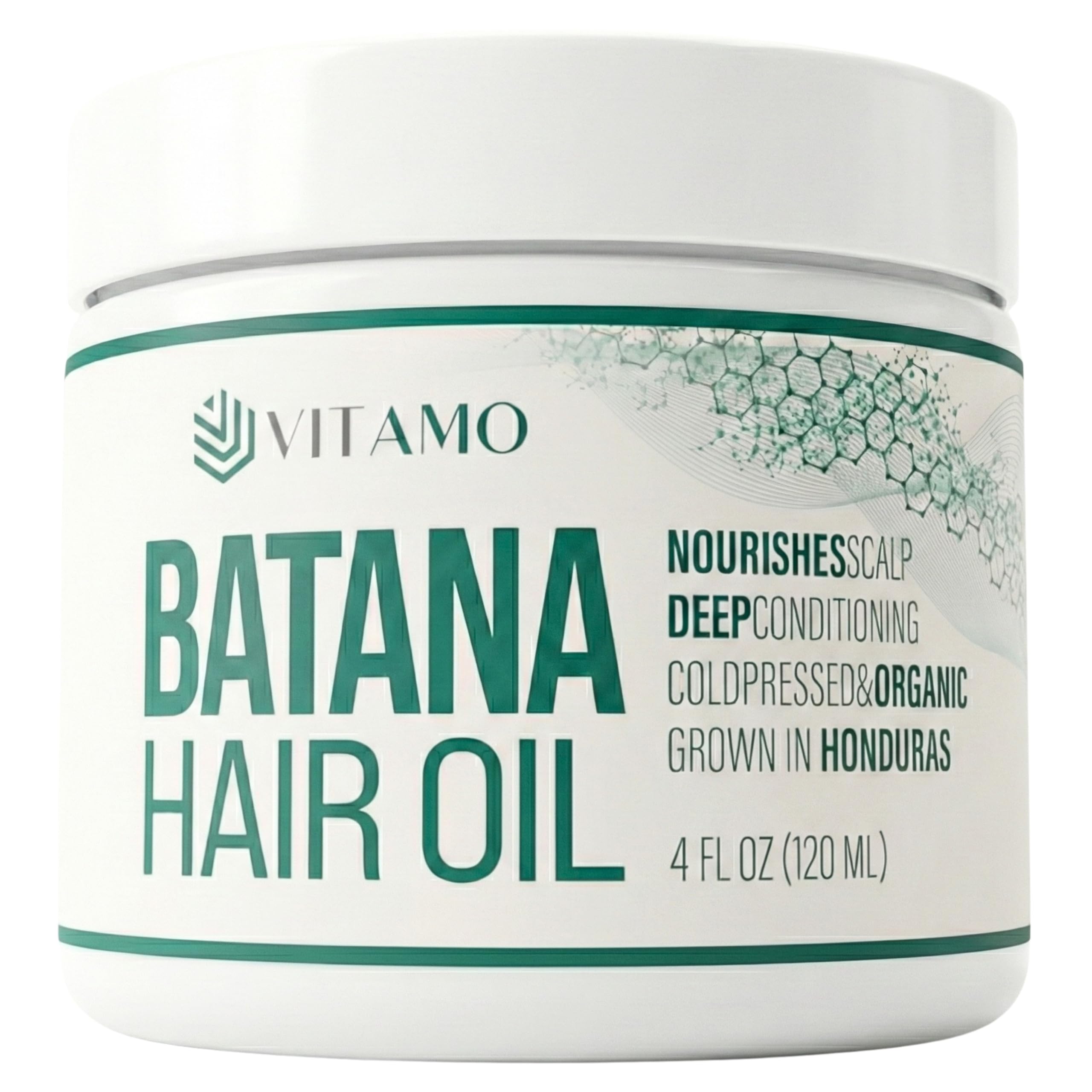 Vitamo Batana oil bottle with pure, cold-pressed formula for hair and scalp care.