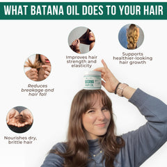 Hair growth focus with Vitamo Batana oil supporting thinning areas.