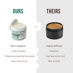 Scalp care with Vitamo Batana oil delivering moisture and shine.
