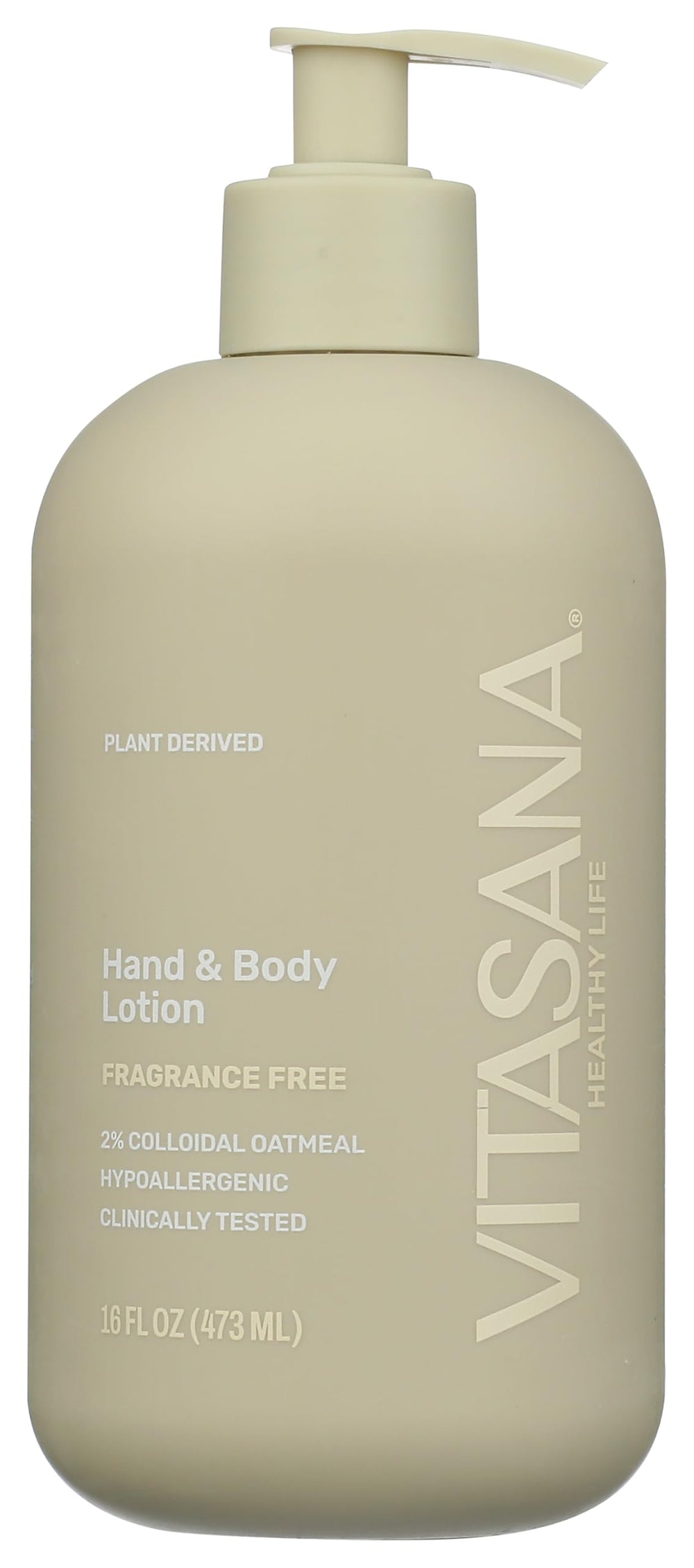 Vitasana loción hidratante para manos y cuerpo, botella de 16 oz, sin fragancia.