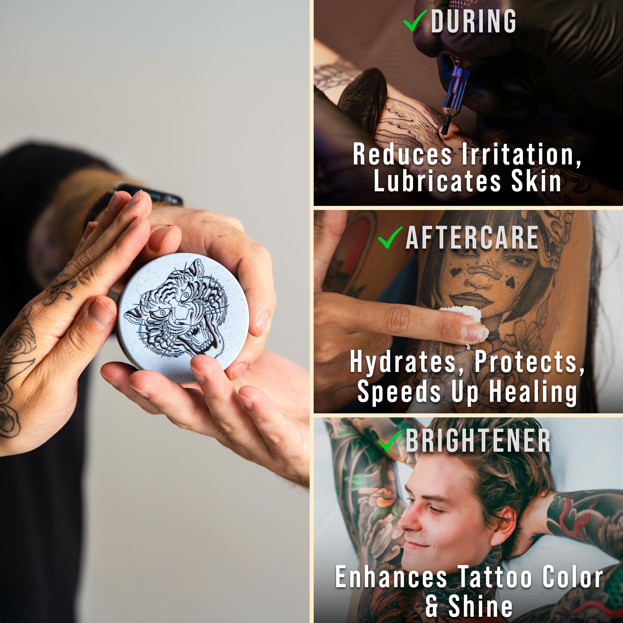 VITIUM Tattoo Butter healing aftercare closeup suggesting soothing use after ink