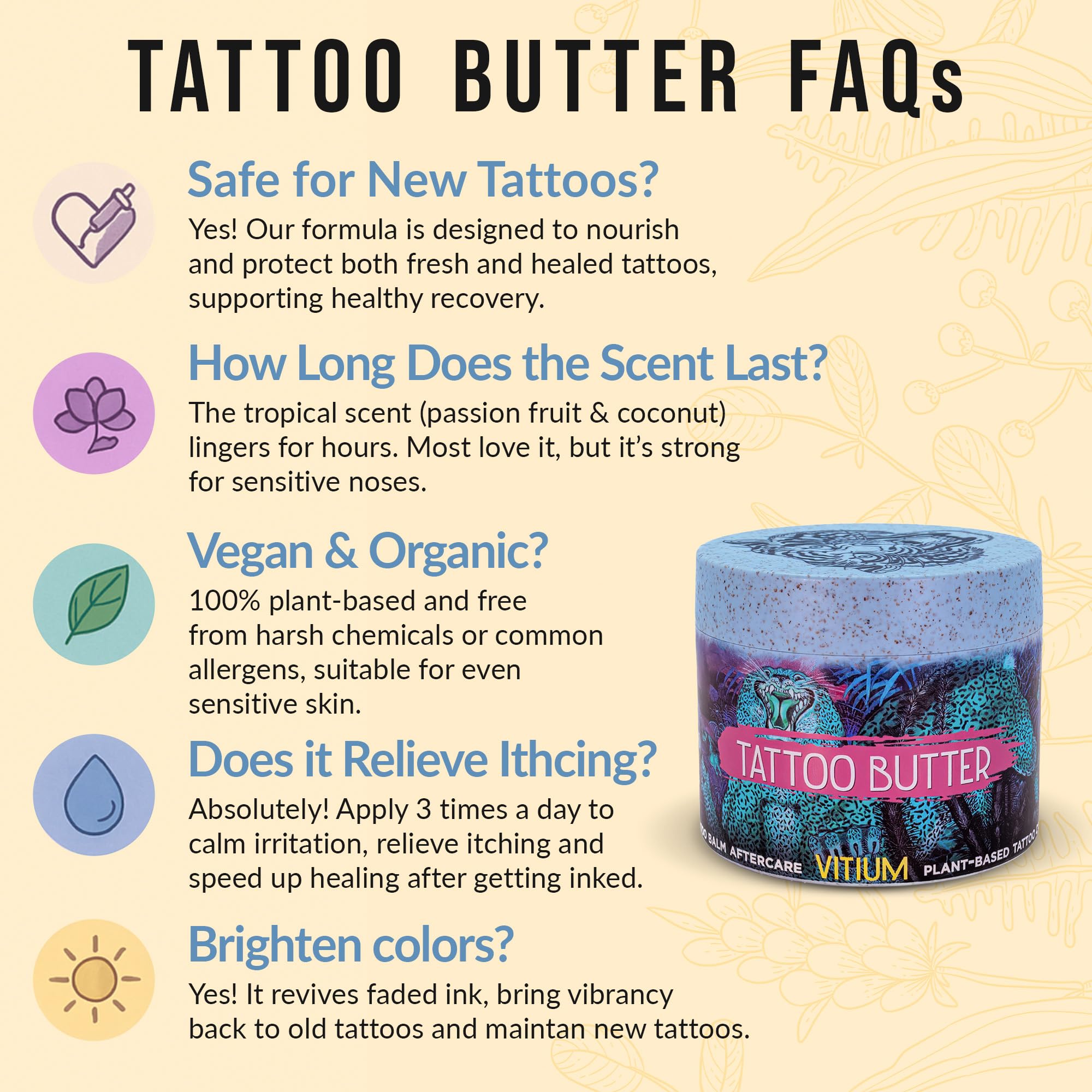 VITIUM Tattoo Butter label and branding on packaging
